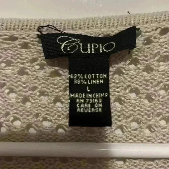 Vintage Cupio Ruffle Y2K Neutral light soft Sweater size L Boutique Style - Picture 7 of 8